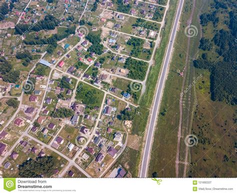 helicopter drone shot village  road stock image image  structure city