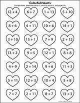 Bonds Number Math Worksheets Heart Hearts Themed Addition Color These Writing sketch template