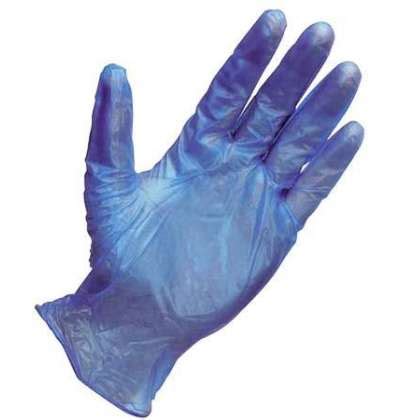 vinyl powder  disposable gloves bluev