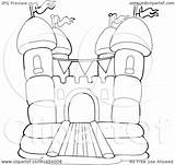 Castle Bouncy House Clipart Bounce Coloring Pages Drawing Lineart Illustration Vector Royalty Visekart Outline Clip Printable Getcolorings Getdrawings Collc0161 Color sketch template