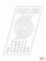 Blazers Portland Trail Coloring Logo Pages Printable Drawing sketch template