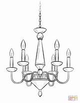 Chandelier Drawing Draw Coloring Candelabra Step Easy Pages Furniture Supercoloring Tutorials Drawings Simple Kids Dessin Shape Body Template Chandeliers Sketch sketch template