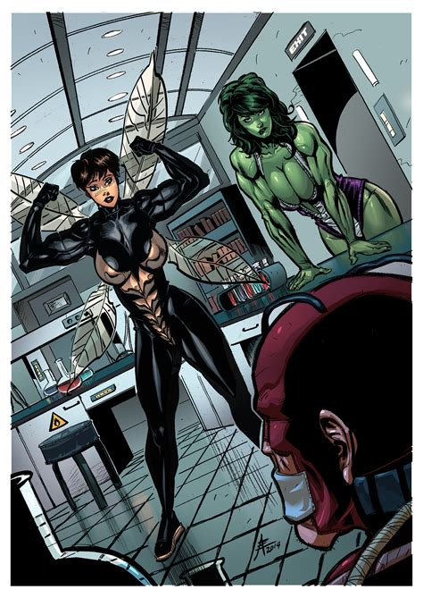 She Hulk And The Wasp Show Off Their Female Muscle By Muscle Fan Comics