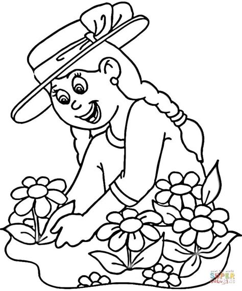 planting flowers coloring page  printable coloring pages