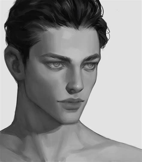 artstation face practice male face drawing realistic art portrait art