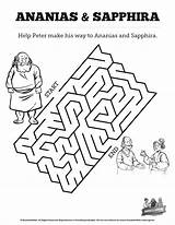 Ananias Sapphira Acts Bible Kids Mazes Sunday School Lessons Para Maze Coloring Niños Safira Sharefaith Lesson Crafts Manualidades Colorear Activities sketch template