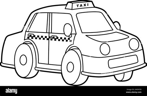 taxi coloring page isolated  kids stock vector image art alamy