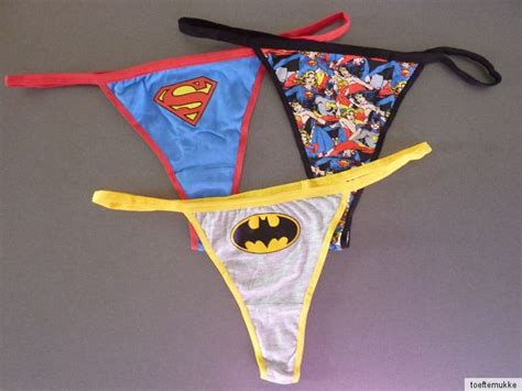 Neu 3 Damen Slips Wonder Woman Supergirl Batman String Tanga Thong Xs S