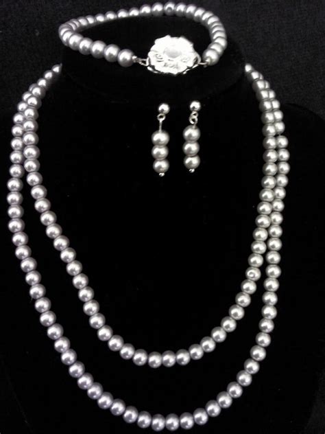 items similar  elegant silver pearls set  etsy