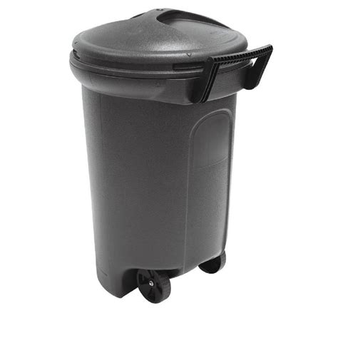 united solutions  gal wheeled blow molded outdoor trash   black tb  home depot