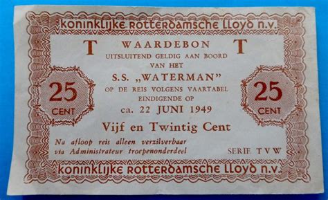 netherlands  cent coupon  ss waterman catawiki