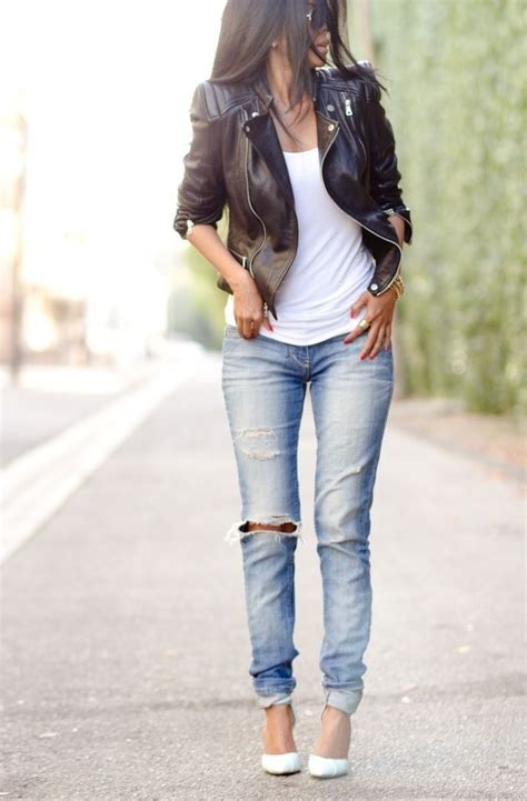 25 Ways To Wear Leather Jacket With Jeans 2020