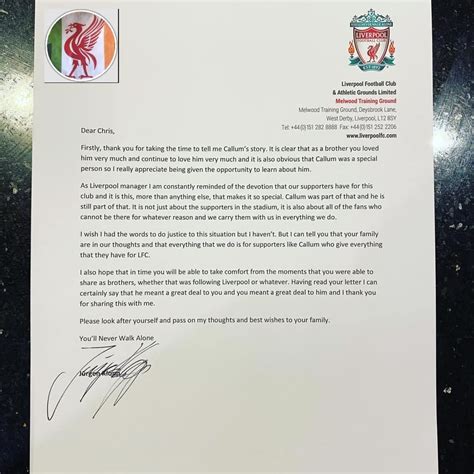 Jurgen Klopp Pens Emotional Letter To Irish Liverpool Fan