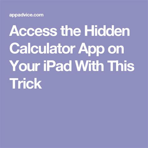 access  hidden calculator app   ipad   trick calculator app app ipad