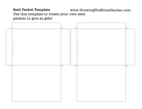 seed packet template basic growing  home garden