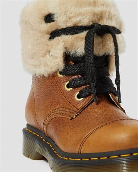 dr martens fur lined aimilita grizzly high leather boots boots leather boots women