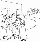 Parable Coloring Dwaze Wijze Virgins Virgens Meisjes Parables Tekening Kleurplaat Gelijkenis Vijf Sermons4kids Olie Feira sketch template