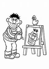 Ernie Bert Sesame Coloringhome Popular sketch template