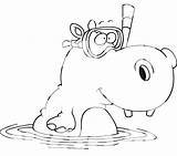 Hippo Coloring Pages Cartoon Hippogriff Getcolorings Hippopotamus Color Getdrawings Kids Printable sketch template