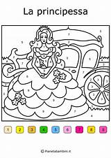 Da Colora Conta Pianetabambini Colorare Disegni Numeri Principessa Colori Numbers Color Salvato Semplice Base sketch template