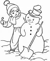Coloring Snowman Girl Christmas Colorluna Mr Little Color Pages Print Santa His sketch template