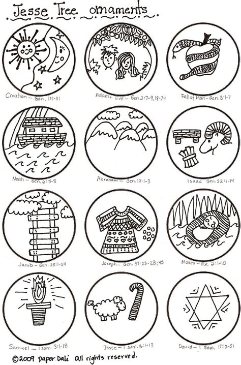 printable jesse tree symbols  meanings printable templates