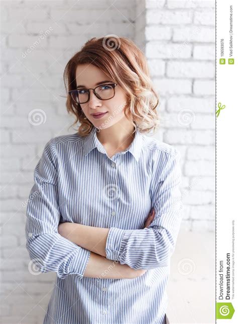 portrait of beautiful business woman wearing glasses