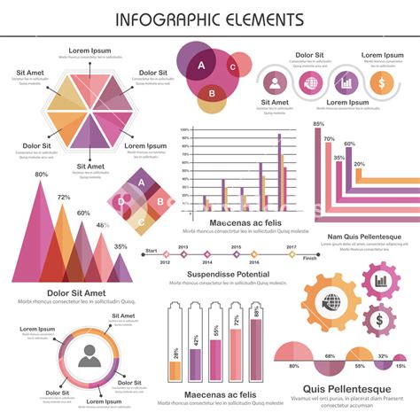 big set  creative infographic elements  statistical graphs