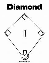 Diamond Baseball Coloring Template Book sketch template