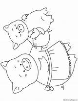 Pig Mother Coloring Piglet sketch template