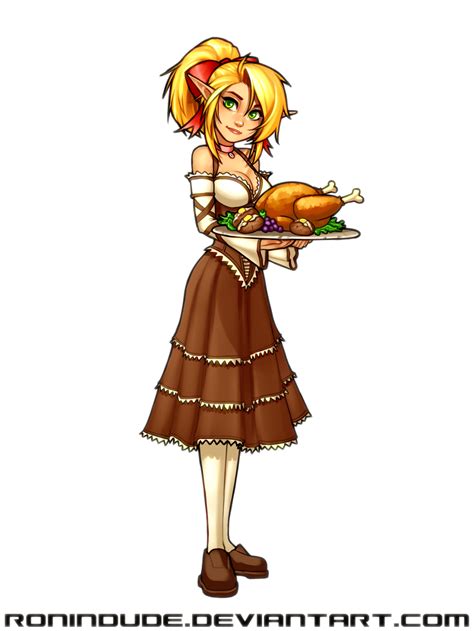 lin turkey platter by ronindude character art fantasy girl