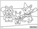 Coloring Pages Sylvanian Families Critters Calico Halloween Family Costumes Printable Colouring Costume Color Drawing Coloriage Dessin Imprimer Puppy Kleurplaten Coloriages sketch template