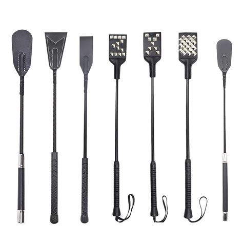 1pc Long Handle Faux Leather Riding Crops Bdsm Bondage Spanking Paddle