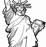 Statue Liberty Coloring Getcolorings Torch sketch template