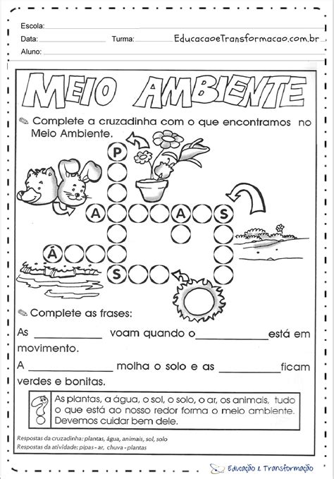 Atividades De Lingua Portuguesa Sobre O Meio Ambiente Educa