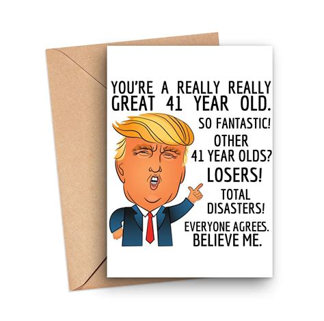 funny st birthday card trump birthday card   year  etsy