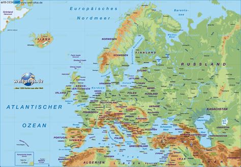 karte von europa uebersichtskarte regionen der welt welt atlasde