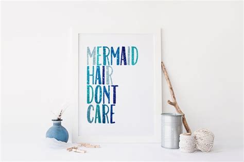 mermaid hair don t care print mermaid print glitter