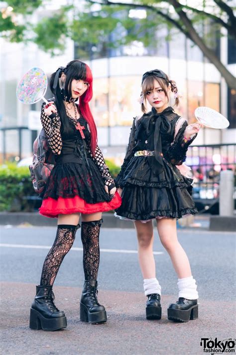 gothic harajuku street styles w two tone hair corset belt