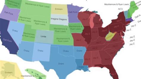 map shows state s most popular musician by streams