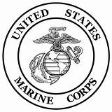 Semper Usmc Emblem Fidelis Getdrawings Crest Marines sketch template