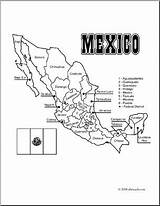 Mexico Map Coloring Getcolorings Clip Printable sketch template