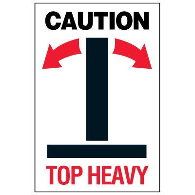 caution top heavy package handling label package labels setoncom seton