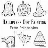 Dot Halloween Painting Printables Worksheets Do Activities Printable Preschool Kids Pages Coloring Activity Markers Work Fun Marker Bingo Fall Paint sketch template