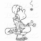 Snowboarder Outlined Eager Snowboarding Toonaday sketch template