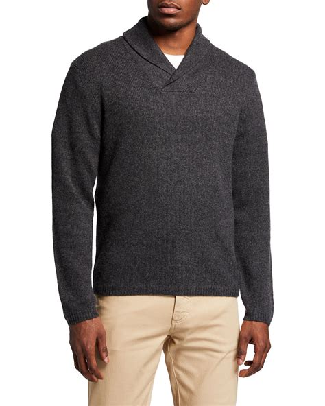 vince mens cashmere shawl collar pullover sweater neiman marcus