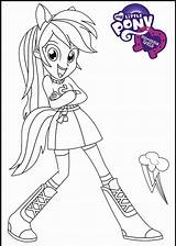 Coloring Dash Lively Equestria Rainbow Pages Girls Print sketch template