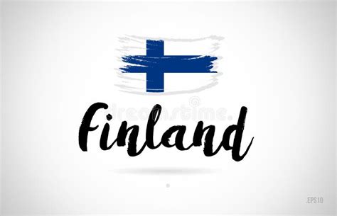 finland country flag concept  grunge design icon logo stock vector illustration  shape