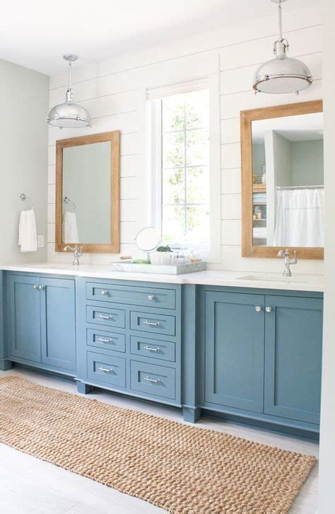 lake house master bathroom featuring blustery sky blue