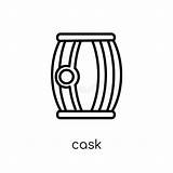 Cask Drinks Linear Isolated sketch template